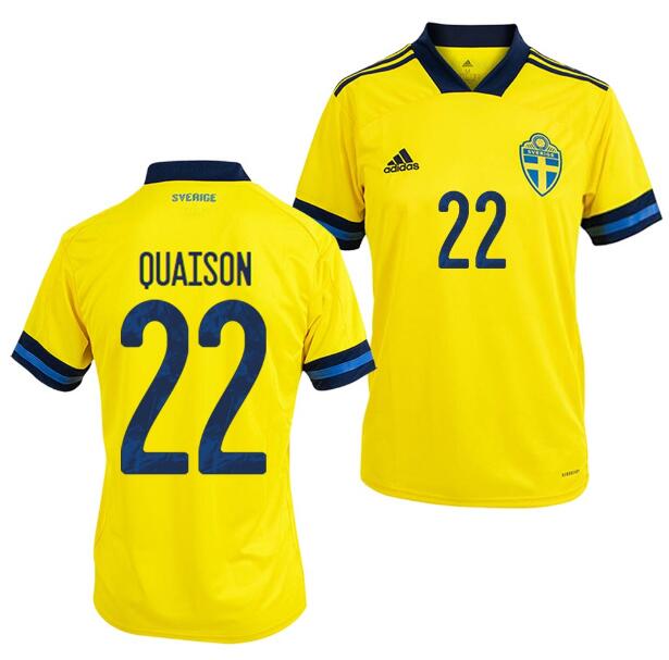 2020 EURO Sweden Home Kit Soccer Jersey Robin Quaison #22